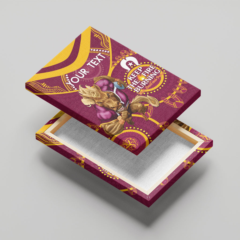 Custom NRL Broncos NAIDOC Week Canvas Wall Art Keep The Fire Burning Indigenous Art