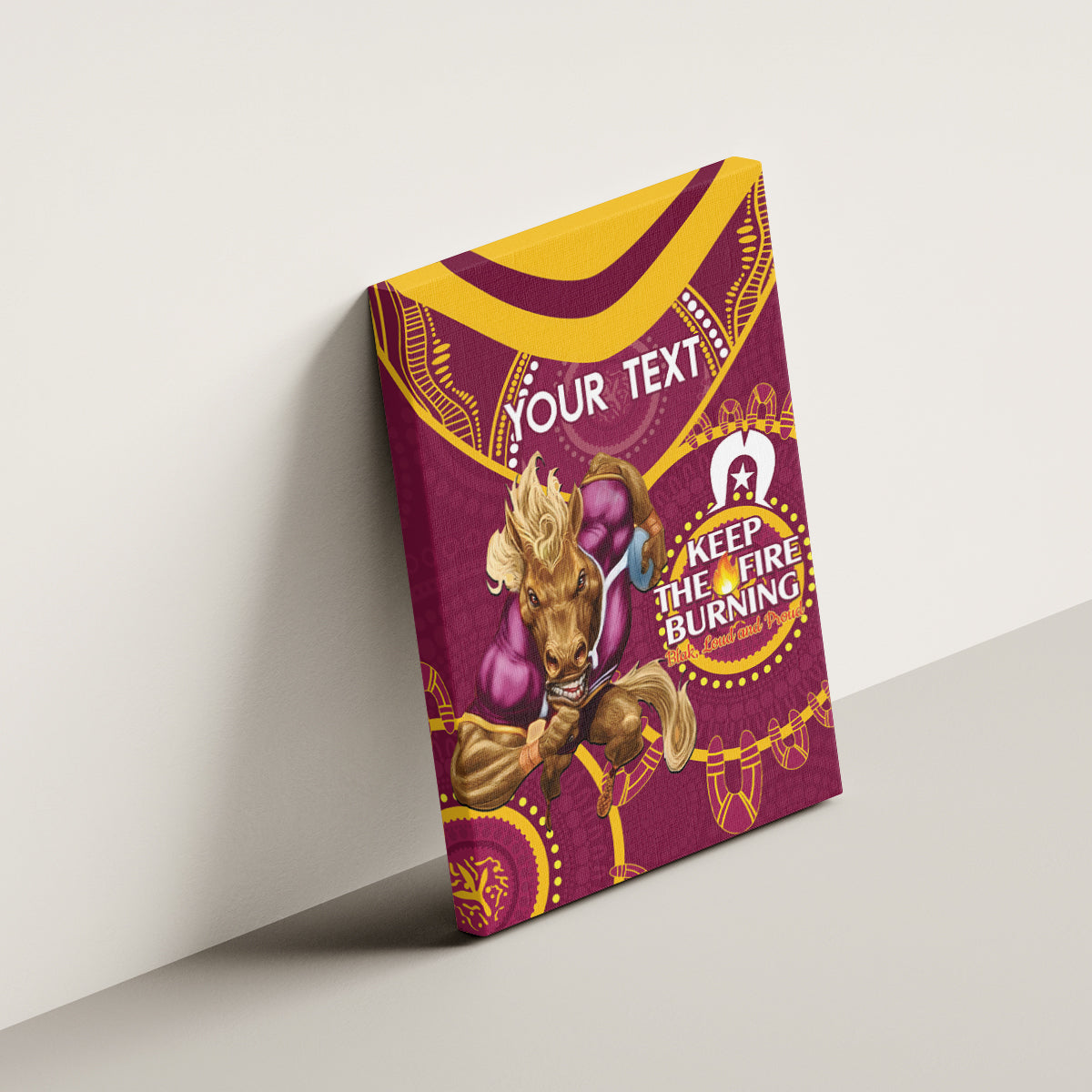 Custom NRL Broncos NAIDOC Week Canvas Wall Art Keep The Fire Burning Indigenous Art