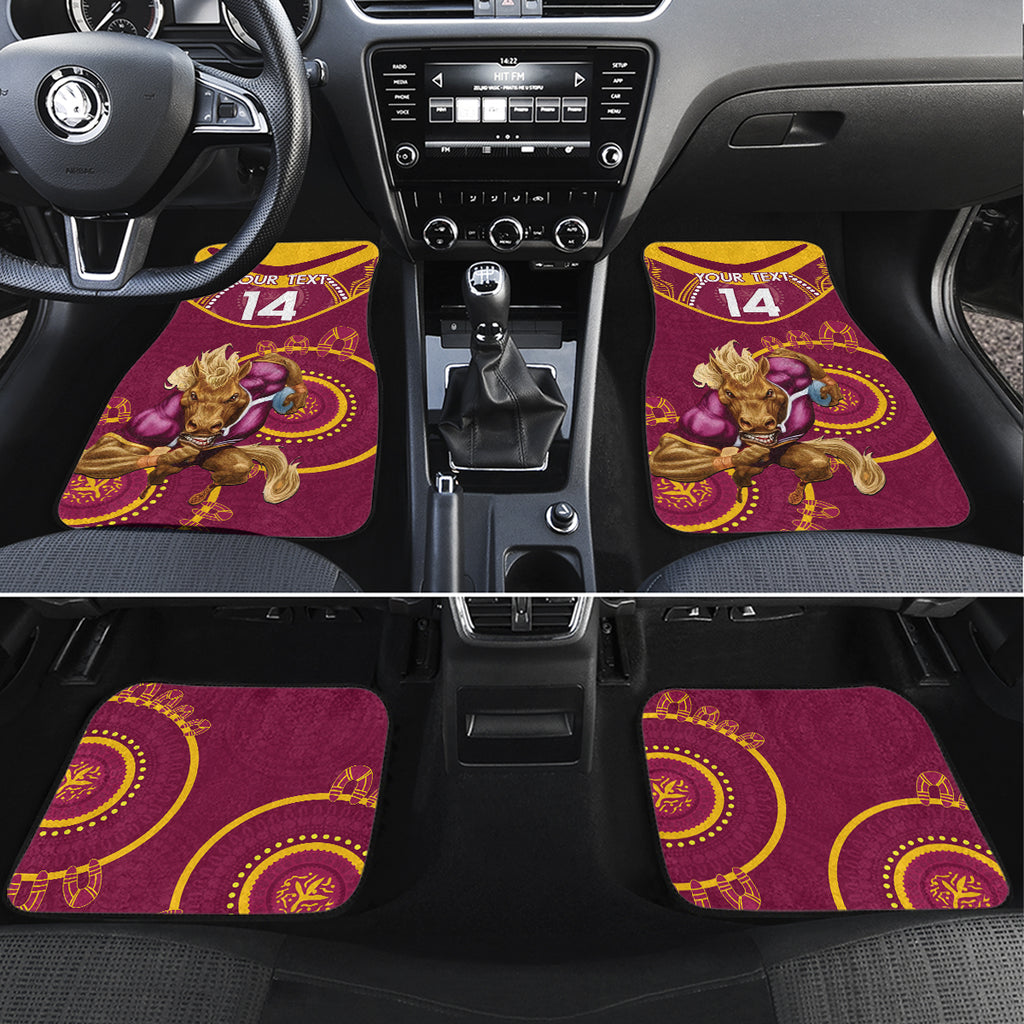 Custom NRL Broncos NAIDOC Week Car Mats Keep The Fire Burning Indigenous Art