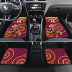 Custom NRL Broncos NAIDOC Week Car Mats Keep The Fire Burning Indigenous Art