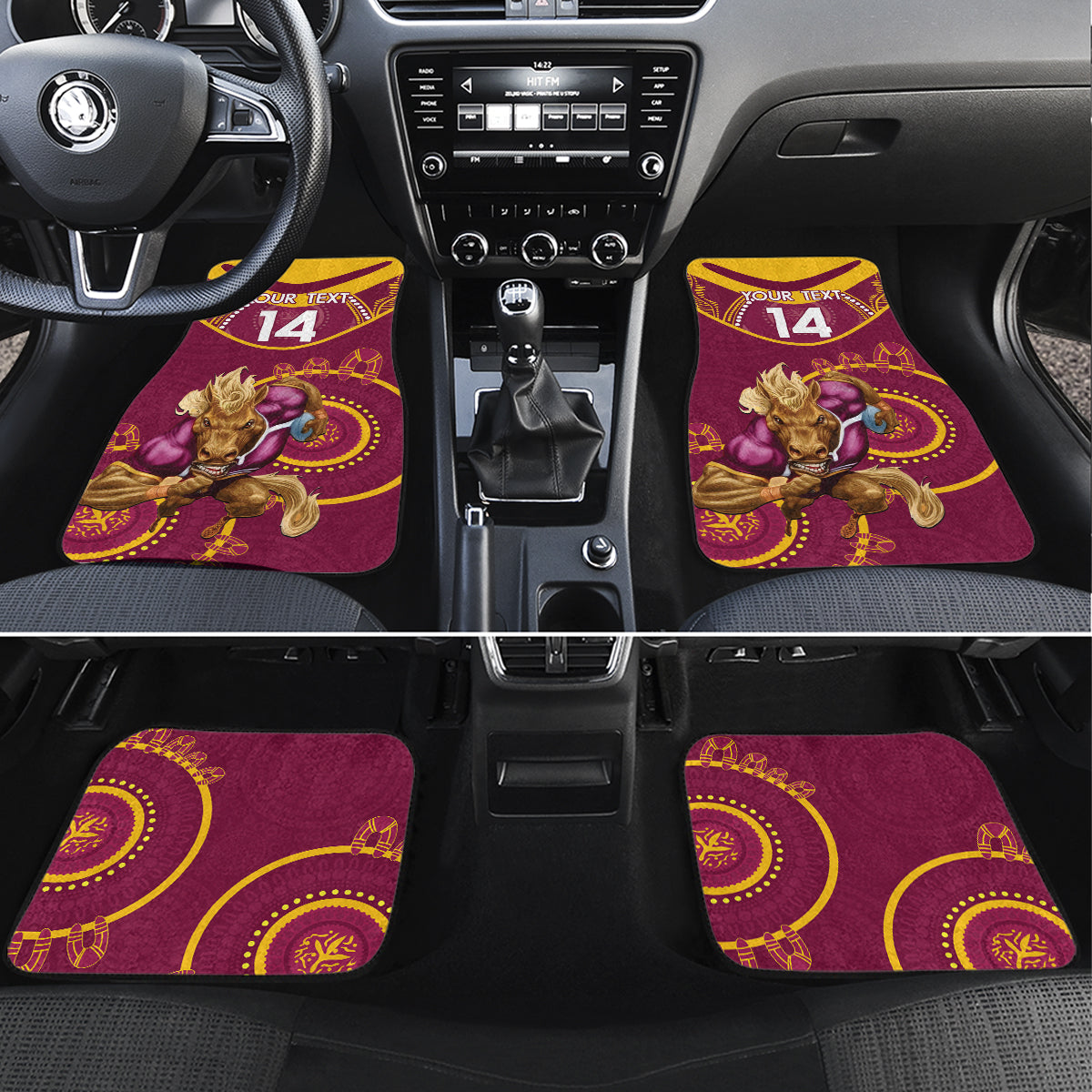 Custom NRL Broncos NAIDOC Week Car Mats Keep The Fire Burning Indigenous Art