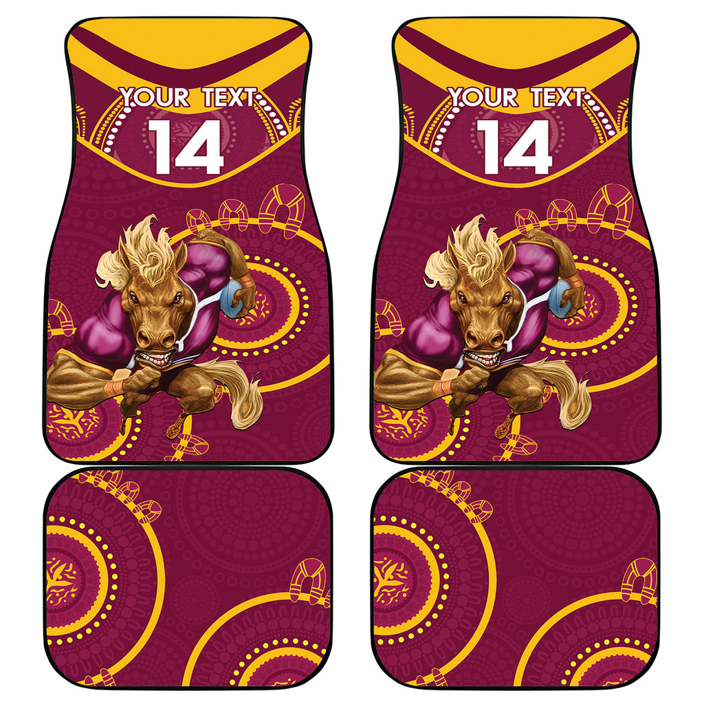 Custom NRL Broncos NAIDOC Week Car Mats Keep The Fire Burning Indigenous Art