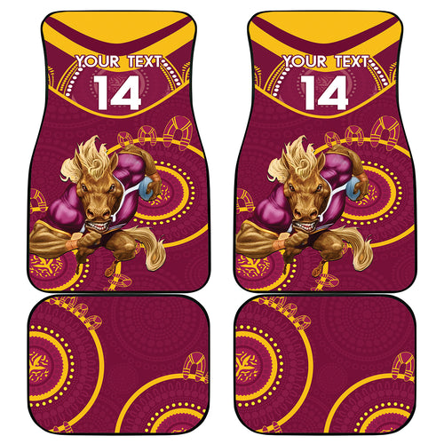 Custom NRL Broncos NAIDOC Week Car Mats Keep The Fire Burning Indigenous Art