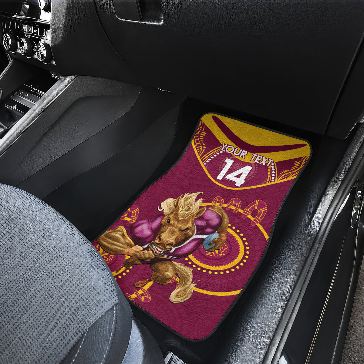 Custom NRL Broncos NAIDOC Week Car Mats Keep The Fire Burning Indigenous Art