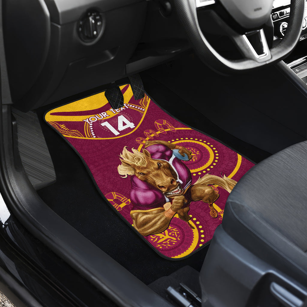 Custom NRL Broncos NAIDOC Week Car Mats Keep The Fire Burning Indigenous Art