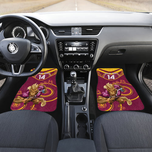 Custom NRL Broncos NAIDOC Week Car Mats Keep The Fire Burning Indigenous Art