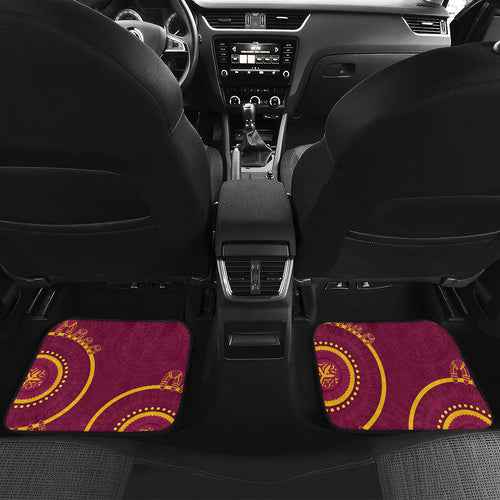 Custom NRL Broncos NAIDOC Week Car Mats Keep The Fire Burning Indigenous Art