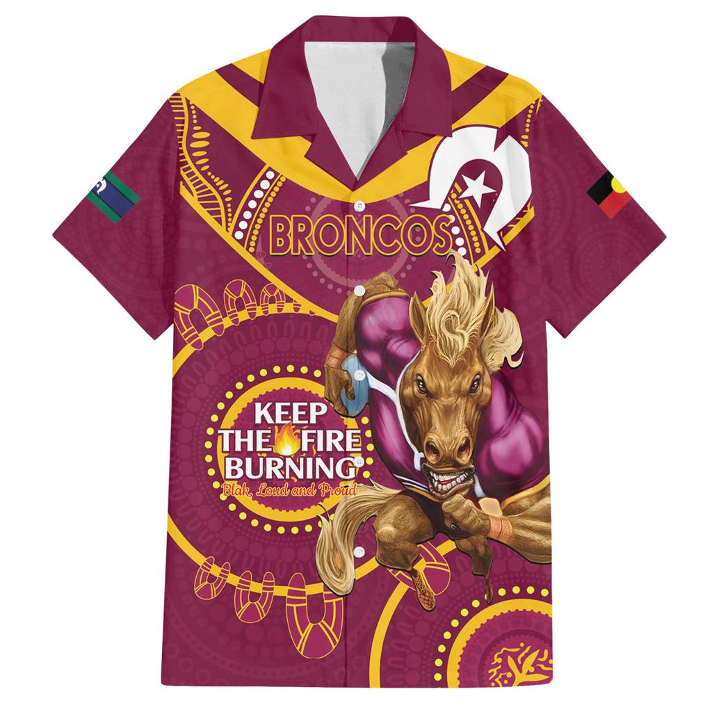 Custom NRL Broncos NAIDOC Week Family Matching Long Sleeve Bodycon Dress and Hawaiian Shirt Keep The Fire Burning Indigenous Art