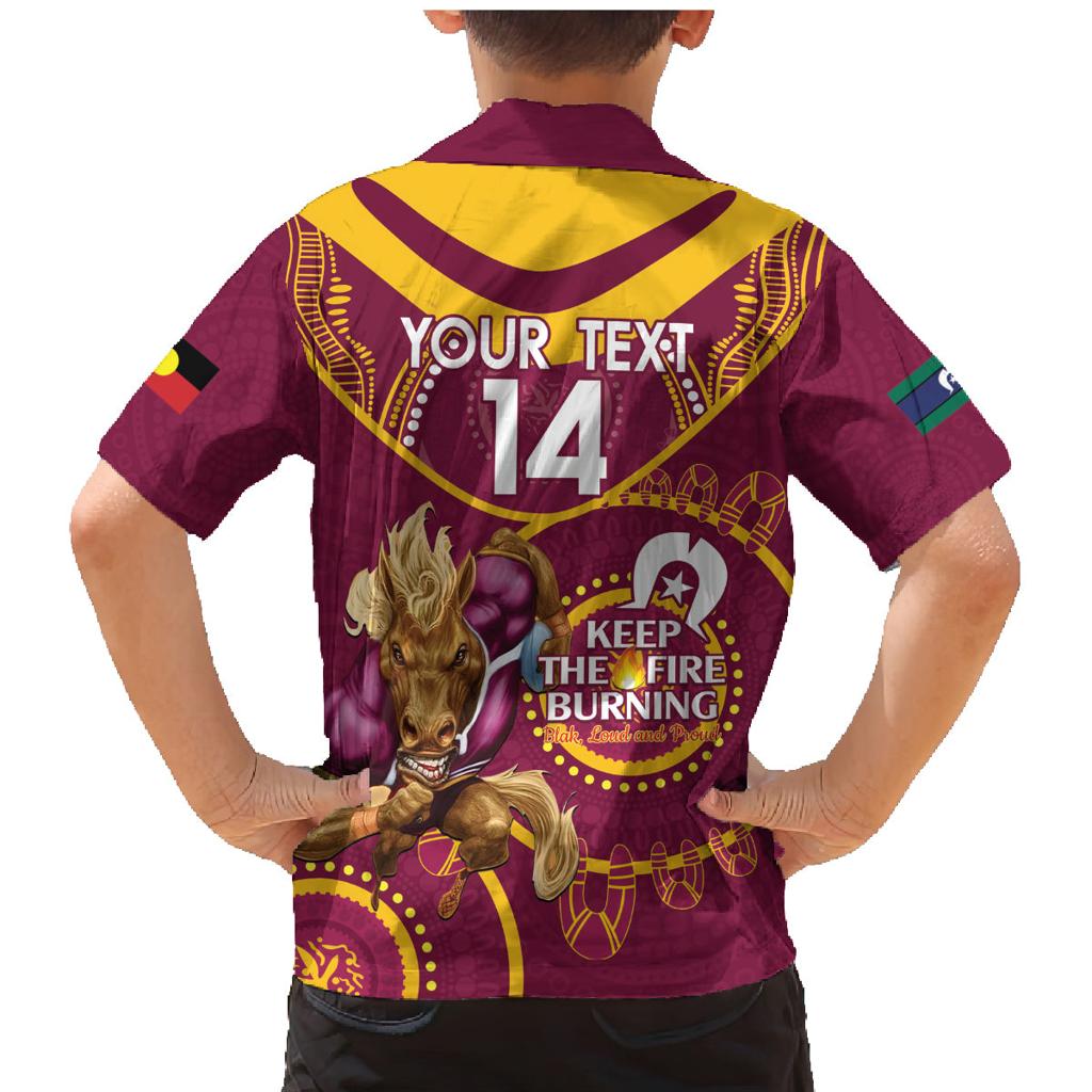 Custom NRL Broncos NAIDOC Week Family Matching Mermaid Dress and Hawaiian Shirt Keep The Fire Burning Indigenous Art