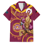 Custom NRL Broncos NAIDOC Week Family Matching Mermaid Dress and Hawaiian Shirt Keep The Fire Burning Indigenous Art