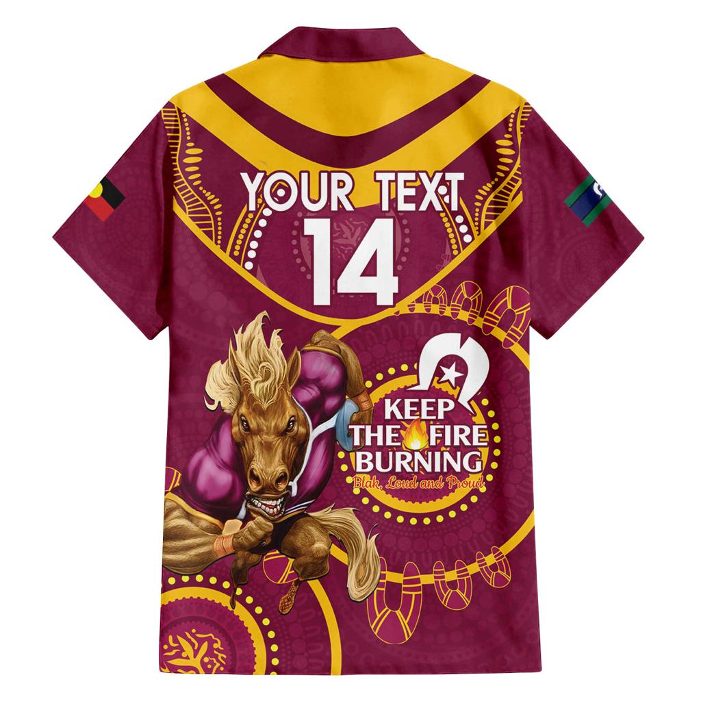 Custom NRL Broncos NAIDOC Week Family Matching Summer Maxi Dress and Hawaiian Shirt Keep The Fire Burning Indigenous Art