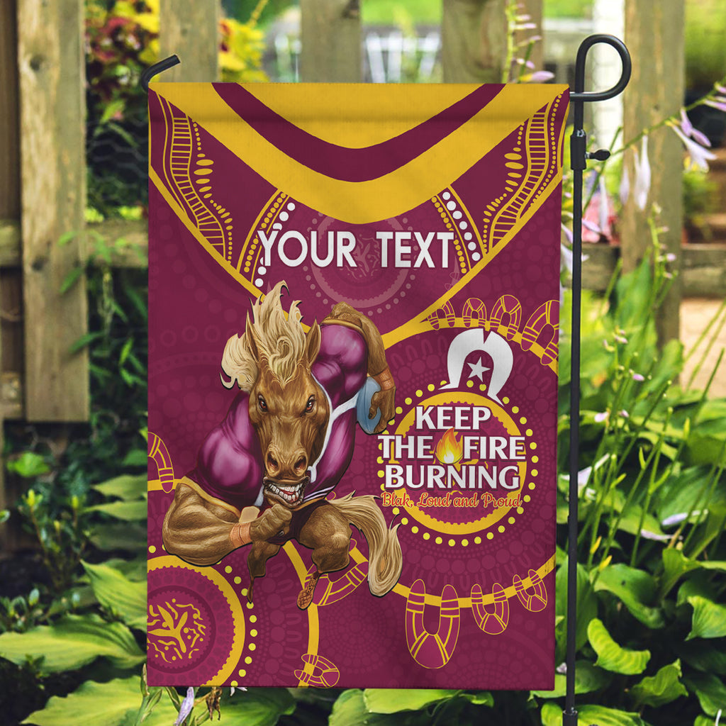 Custom NRL Broncos NAIDOC Week Garden Flag Keep The Fire Burning Indigenous Art