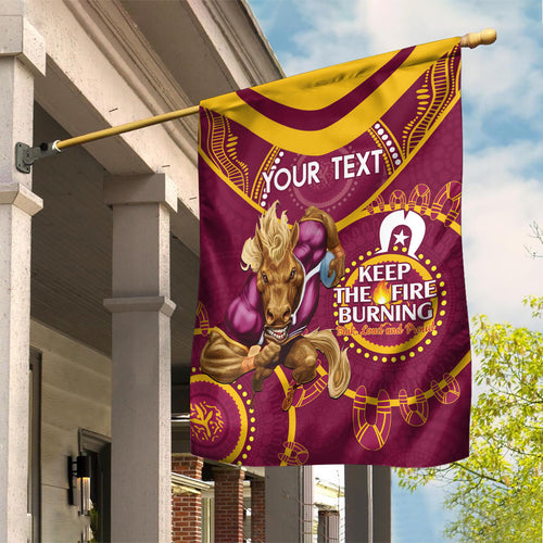Custom NRL Broncos NAIDOC Week Garden Flag Keep The Fire Burning Indigenous Art