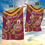 Custom NRL Broncos NAIDOC Week Garden Flag Keep The Fire Burning Indigenous Art