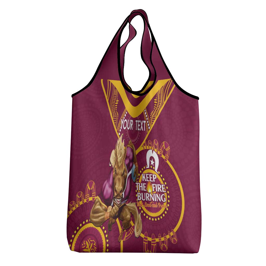 Custom NRL Broncos NAIDOC Week Grocery Bag Keep The Fire Burning Indigenous Art
