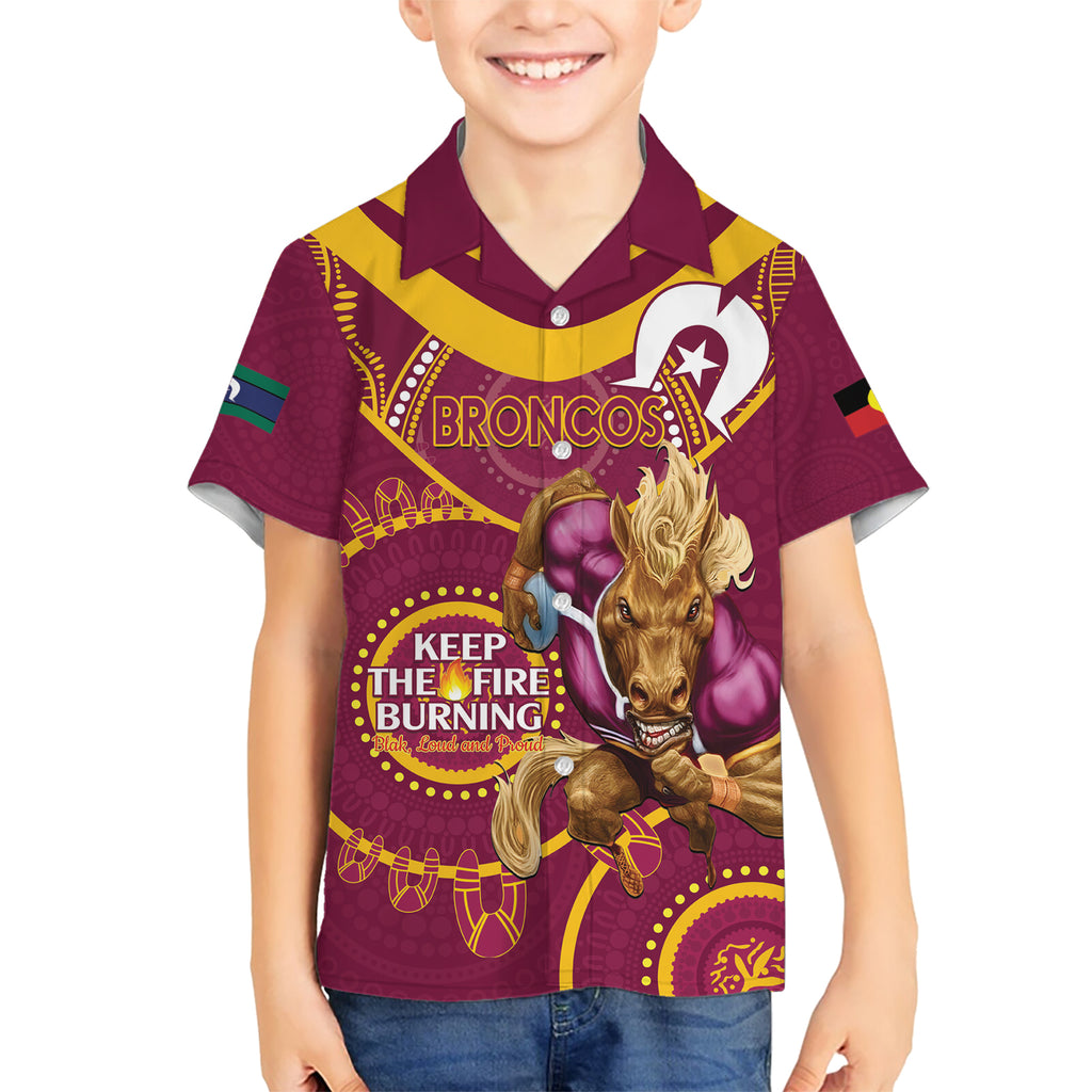 Custom NRL Broncos NAIDOC Week Hawaiian Shirt Keep The Fire Burning Indigenous Art