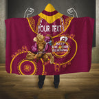 Custom NRL Broncos NAIDOC Week Hooded Blanket Keep The Fire Burning Indigenous Art
