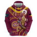 Custom NRL Broncos NAIDOC Week Hoodie Keep The Fire Burning Indigenous Art