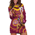 Custom NRL Broncos NAIDOC Week Hoodie Dress Keep The Fire Burning Indigenous Art