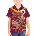 Custom NRL Broncos NAIDOC Week Kid Hawaiian Shirt Keep The Fire Burning Indigenous Art