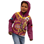 Custom NRL Broncos NAIDOC Week Kid Hoodie Keep The Fire Burning Indigenous Art