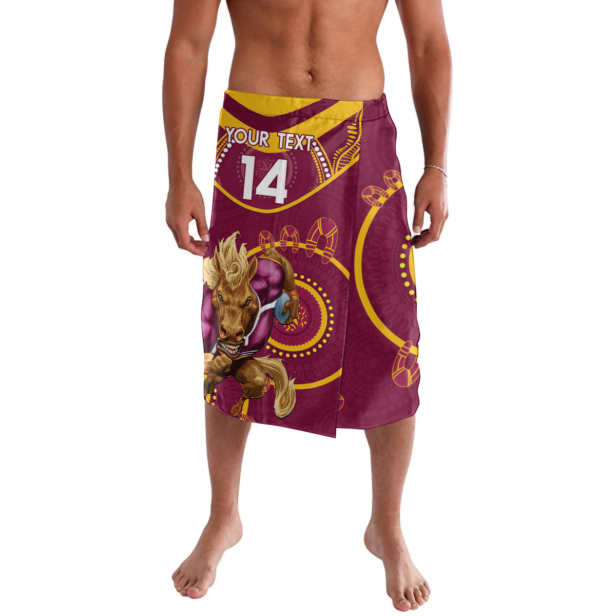 Custom NRL Broncos NAIDOC Week Lavalava Keep The Fire Burning Indigenous Art