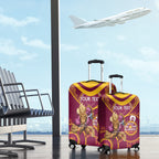 Custom NRL Broncos NAIDOC Week Luggage Cover Keep The Fire Burning Indigenous Art