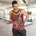Custom NRL Broncos NAIDOC Week Men Tank Top Keep The Fire Burning Indigenous Art