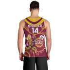Custom NRL Broncos NAIDOC Week Men Tank Top Keep The Fire Burning Indigenous Art