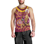 Custom NRL Broncos NAIDOC Week Men Tank Top Keep The Fire Burning Indigenous Art