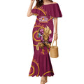 Custom NRL Broncos NAIDOC Week Mermaid Dress Keep The Fire Burning Indigenous Art
