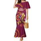 Custom NRL Broncos NAIDOC Week Mermaid Dress Keep The Fire Burning Indigenous Art
