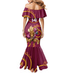 Custom NRL Broncos NAIDOC Week Mermaid Dress Keep The Fire Burning Indigenous Art