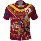 Custom NRL Broncos NAIDOC Week Polo Shirt Keep The Fire Burning Indigenous Art