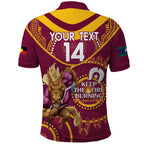 Custom NRL Broncos NAIDOC Week Polo Shirt Keep The Fire Burning Indigenous Art