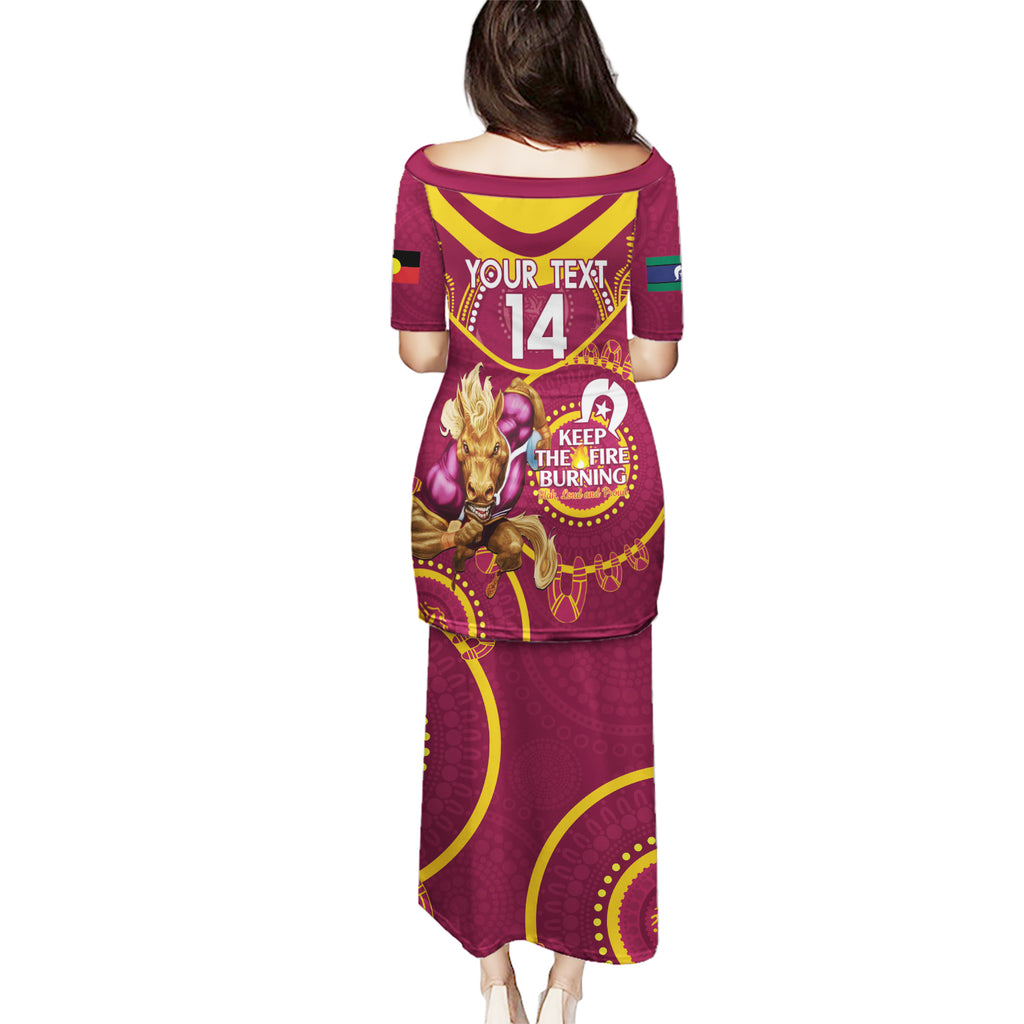 Custom NRL Broncos NAIDOC Week Puletasi Keep The Fire Burning Indigenous Art
