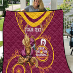 Custom NRL Broncos NAIDOC Week Quilt Keep The Fire Burning Indigenous Art