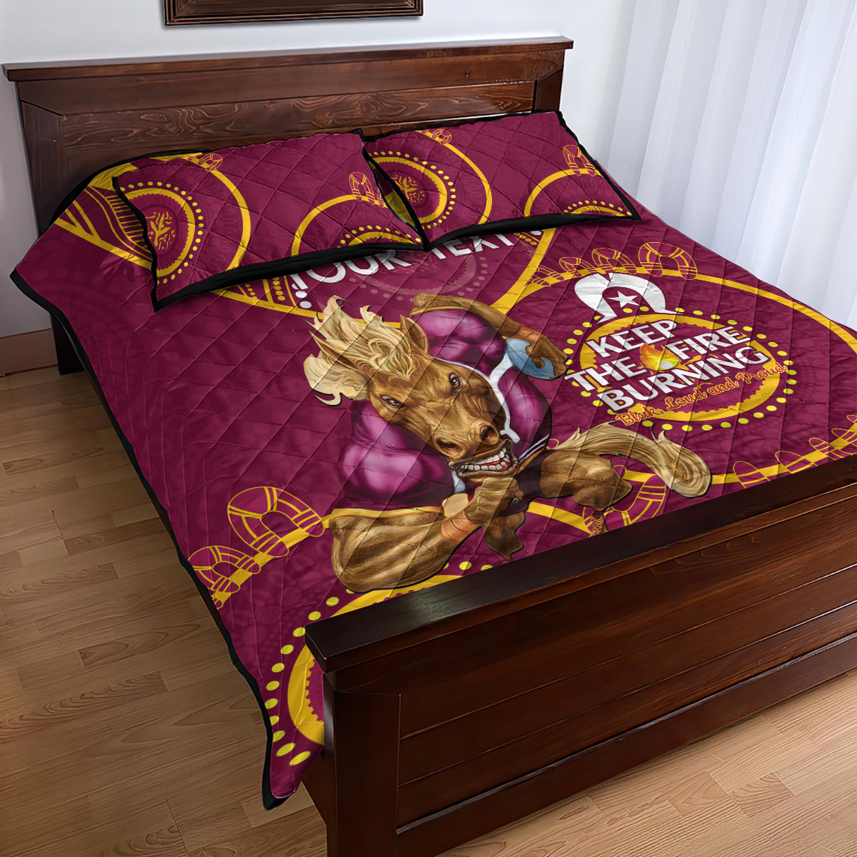 Custom NRL Broncos NAIDOC Week Quilt Bed Set Keep The Fire Burning Indigenous Art