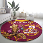 Custom NRL Broncos NAIDOC Week Round Carpet Keep The Fire Burning Indigenous Art