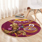 Custom NRL Broncos NAIDOC Week Round Carpet Keep The Fire Burning Indigenous Art