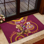 Custom NRL Broncos NAIDOC Week Rubber Doormat Keep The Fire Burning Indigenous Art