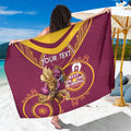 Custom NRL Broncos NAIDOC Week Sarong Keep The Fire Burning Indigenous Art