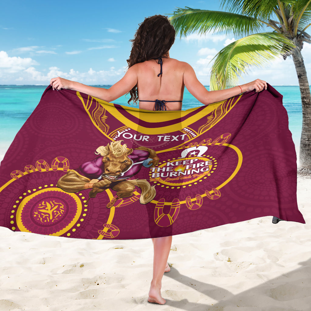 Custom NRL Broncos NAIDOC Week Sarong Keep The Fire Burning Indigenous Art