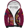 Custom NRL Broncos NAIDOC Week Sherpa Hoodie Keep The Fire Burning Indigenous Art