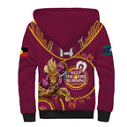 Custom NRL Broncos NAIDOC Week Sherpa Hoodie Keep The Fire Burning Indigenous Art