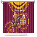 Custom NRL Broncos NAIDOC Week Shower Curtain Keep The Fire Burning Indigenous Art