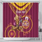 Custom NRL Broncos NAIDOC Week Shower Curtain Keep The Fire Burning Indigenous Art