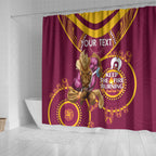 Custom NRL Broncos NAIDOC Week Shower Curtain Keep The Fire Burning Indigenous Art