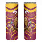 NRL Broncos NAIDOC Week Skinny Tumbler Keep The Fire Burning Indigenous Art