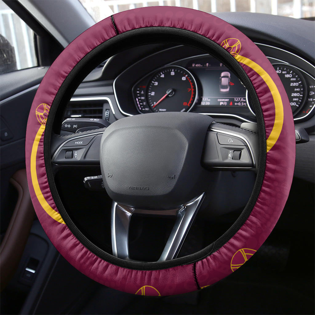 NRL Broncos NAIDOC Week Steering Wheel Cover Keep The Fire Burning Indigenous Art